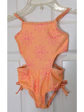 Cat & Jack Girls Toddler One Piece Swimsuit 18 Mos Orange
